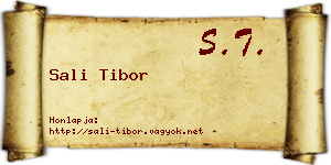 Sali Tibor névjegykártya